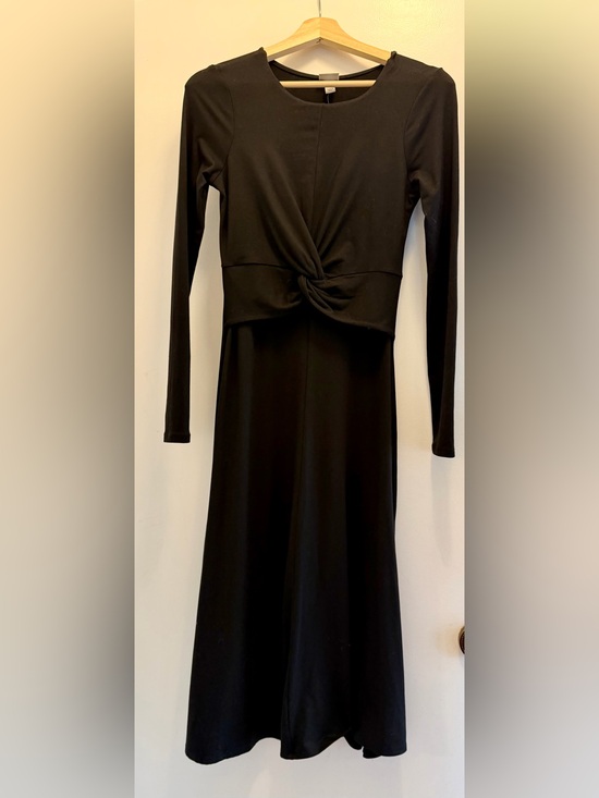 a new day Dresses & Skirts - a new day Black Long-Sleeve Twist-Front Maxi DressSize XS